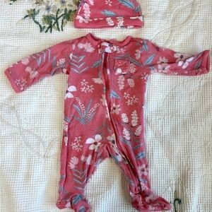 Carter's Pink Floral Baby Footie pajama set